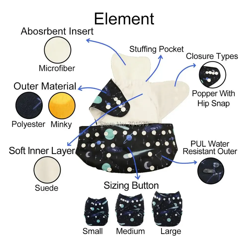 ALVABABY Cloth Diapers (3-15kg)