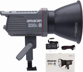 Amaran 200X S COB Video Light,200W Output Bowens Mount Photography Light,App Control 9 Built-in Lighting Effects DC/AC Power Supply Ultra Silent Fan for Photography/Video Recording/Live Streaming