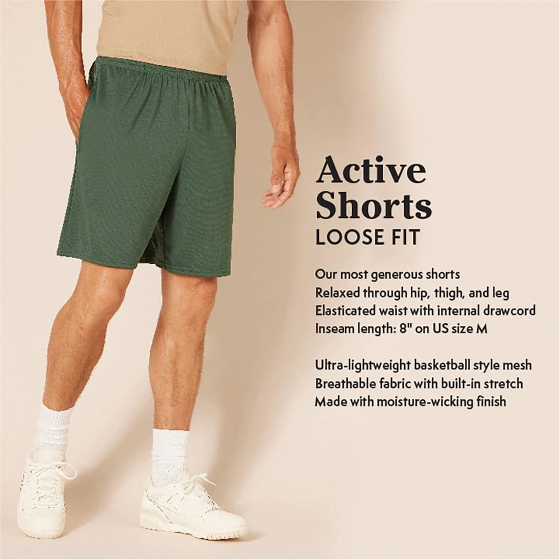 Amazon Essentials Men's Performance Tech Loose-Fit Shorts (Available in Big & Tall), Pack of 2