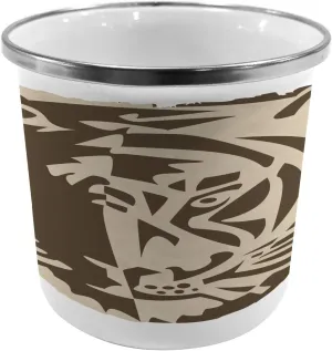 Ambesonne Tiger Steel Camping Mug, Abstract Big Jungle Cat Predator Feline Grunge Elements Savannah Hunting Action Image, Printed Thermal Cup for Camping and Outdoor Activities, Tan Brown