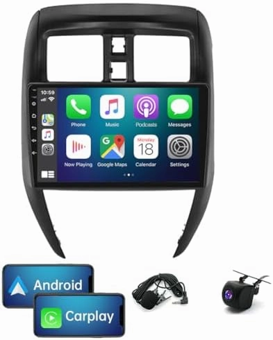 Android 13 Car Stereo Fit for Nissan for Versa for Sedan 2015-2019 2GB 32GB 10inch Touchscreen Wireless Carplay Android Auto Car Radio with WiFi GPS Bluetooth FM/RDS