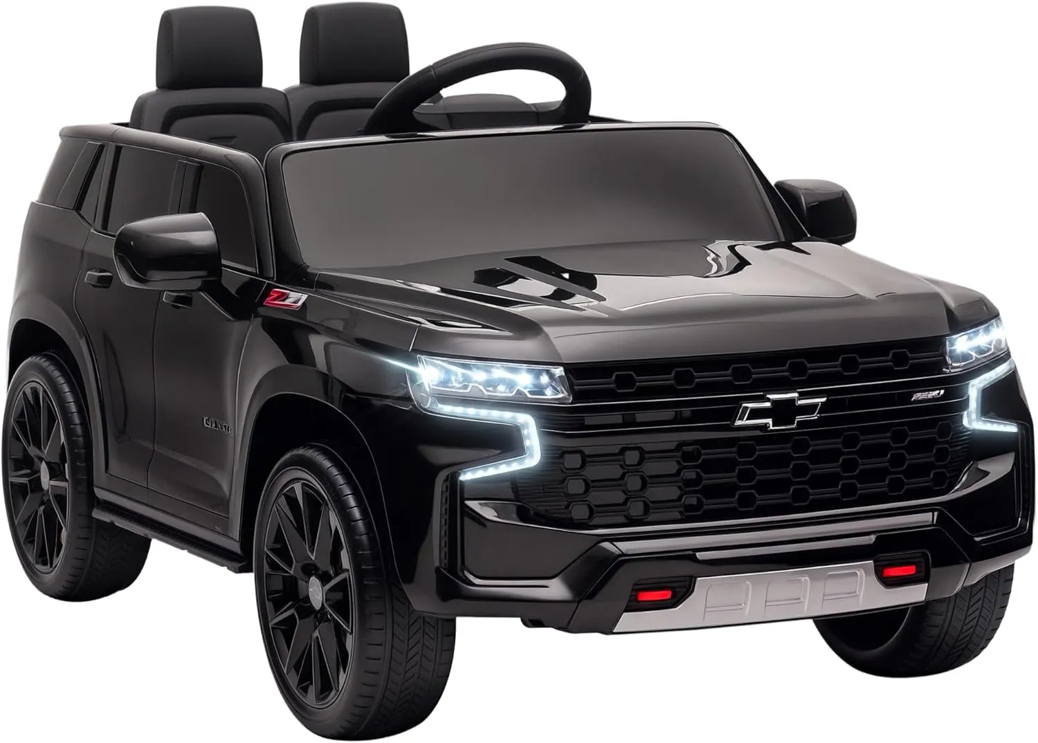 Aosom Licensed Chevrolet Tahoe Car for Kids, 12V Ride on Car with Parent Remote Control, LED Lights, Music, 4 Wheeler Suspension, 3 Speeds, Kids Electric Vehicle for Aged 3 , Black