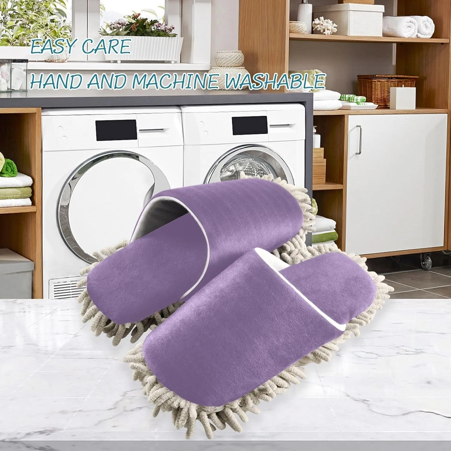 Aqua Mop Slippers Washable Floor Cleaning Mop Slippers for Wood Floor