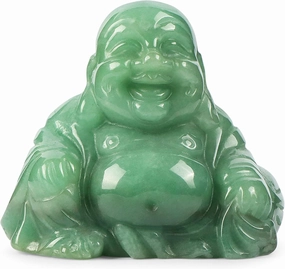 Artistone 2 inch Laughing Buddha Statue, Healing Crystal Hand-Carved Gemstone Religion Sitting Happy Buddha Figurine Statue Pocket Stone Home Decoration (Green Aventurine)