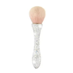 AsAlways Shiny Rhinestone Portable Makeup Brush Bling Crystal Professional Face Cosmetics Blending Liquid Foundation Powder Concealer Beauty Tool(Silver)