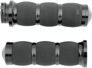 Avon Air Cushioned Black 3-Ring Grips for Harley-Davidson models with Throttle Cables - AIR-90-ANO