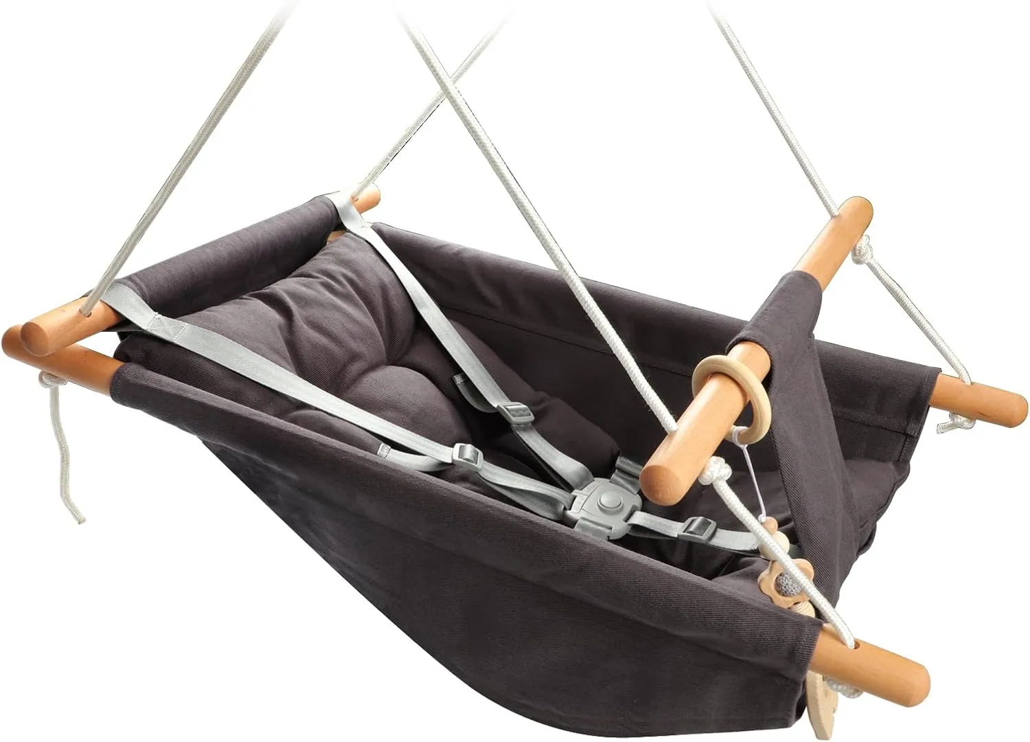 Baby Swing Outdoor Indoor for Infants to Toddlers, Portable Adjustable Baby Porch Swing with 5-Point Safety Belt, Kids Tree Hanging Chair Toys for Door Garden Backyard