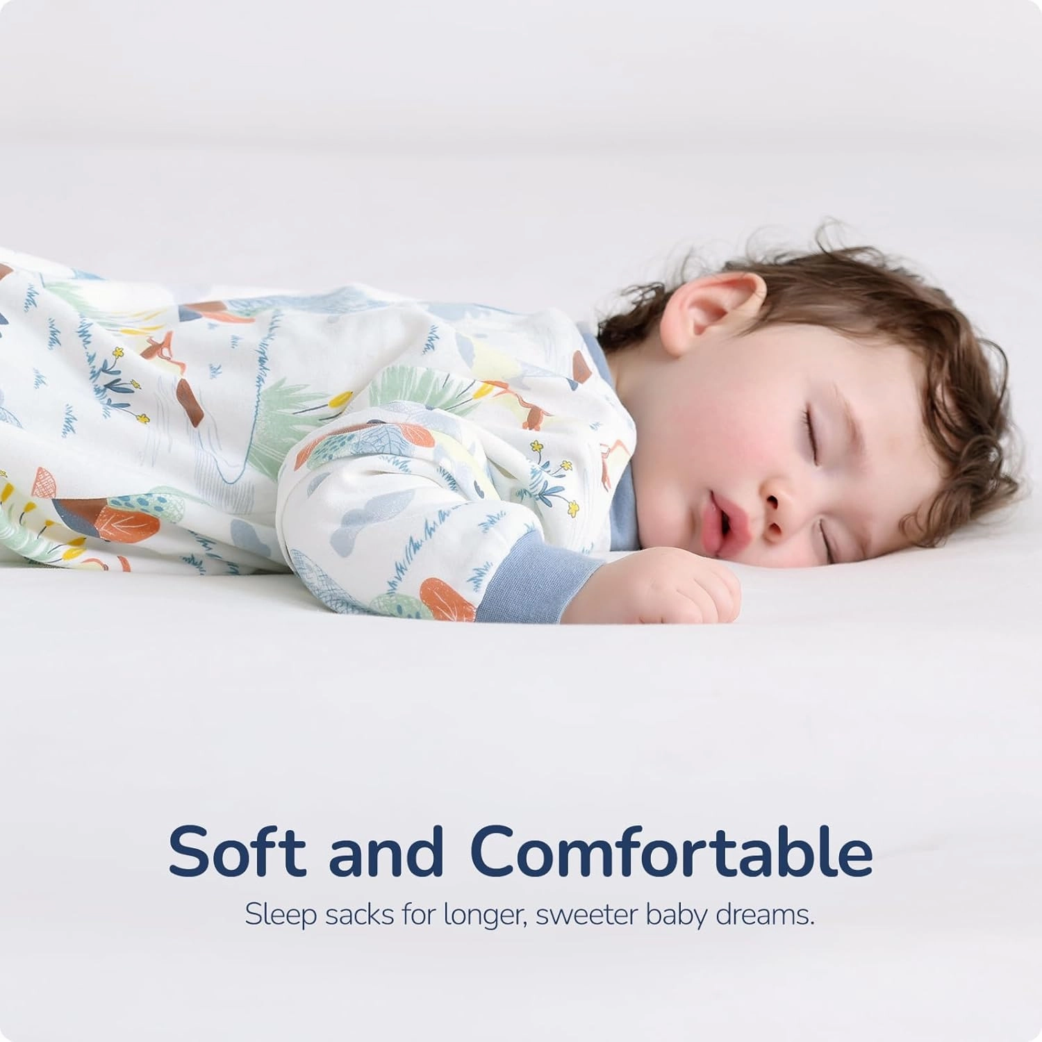 Baby Sleep Sack 12-24 Months - 1.0 TOG Wearable Blanket with Removable Sleeves, Soft Breathable Infant Sleeping Bag for Toddler, Two-Way Zipper for Easy Diaper Change (Dinosaur)