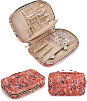 BAGSMART Jewelry Organizer Case Travel Jewelry Storage Bag for Necklace, Earrings, Rings, Bracelet, Red Paisley