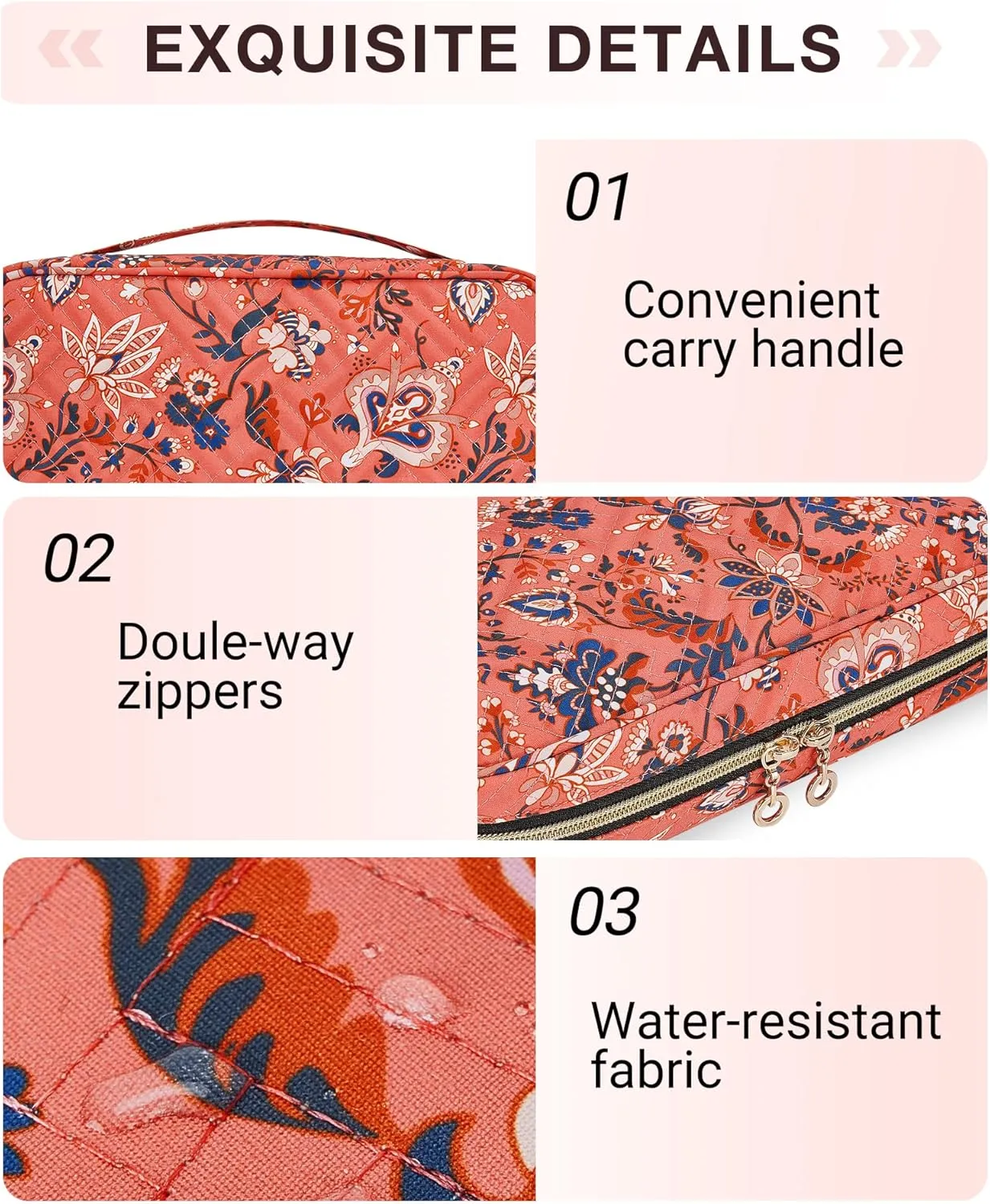 BAGSMART Jewelry Organizer Case Travel Jewelry Storage Bag for Necklace, Earrings, Rings, Bracelet, Red Paisley
