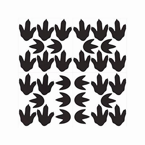 Bamsod Dinosaur Footprints Wall Stickers 32pcs Dinosaur Tracks Decals Dinosaur Decor Baby Nursery Decals Removable Peel and Stick Vinyl Decals