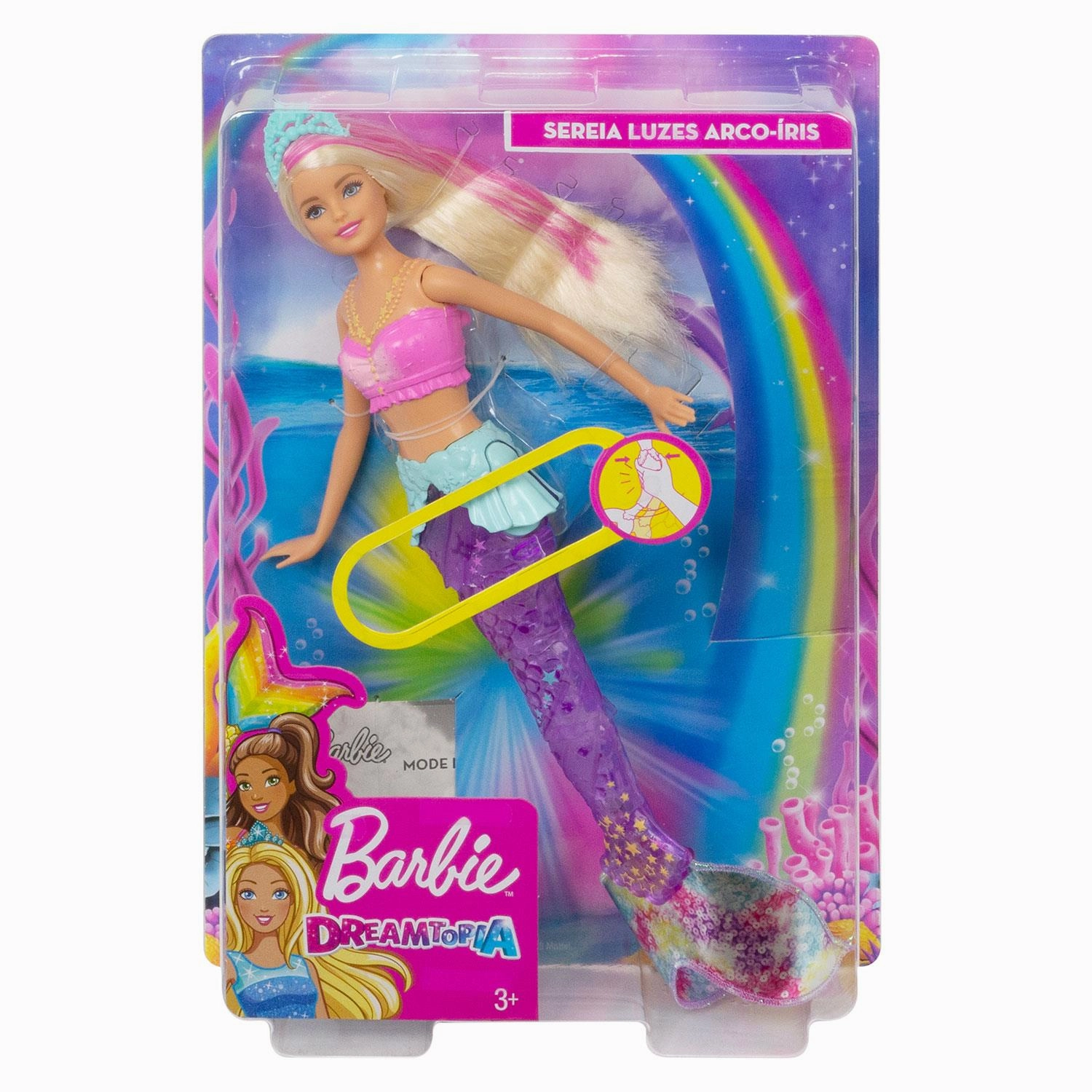 Barbie® Dreamtopia Sparkle Lights Mermaid With Blonde Pink Hair, Approx 12 Inch