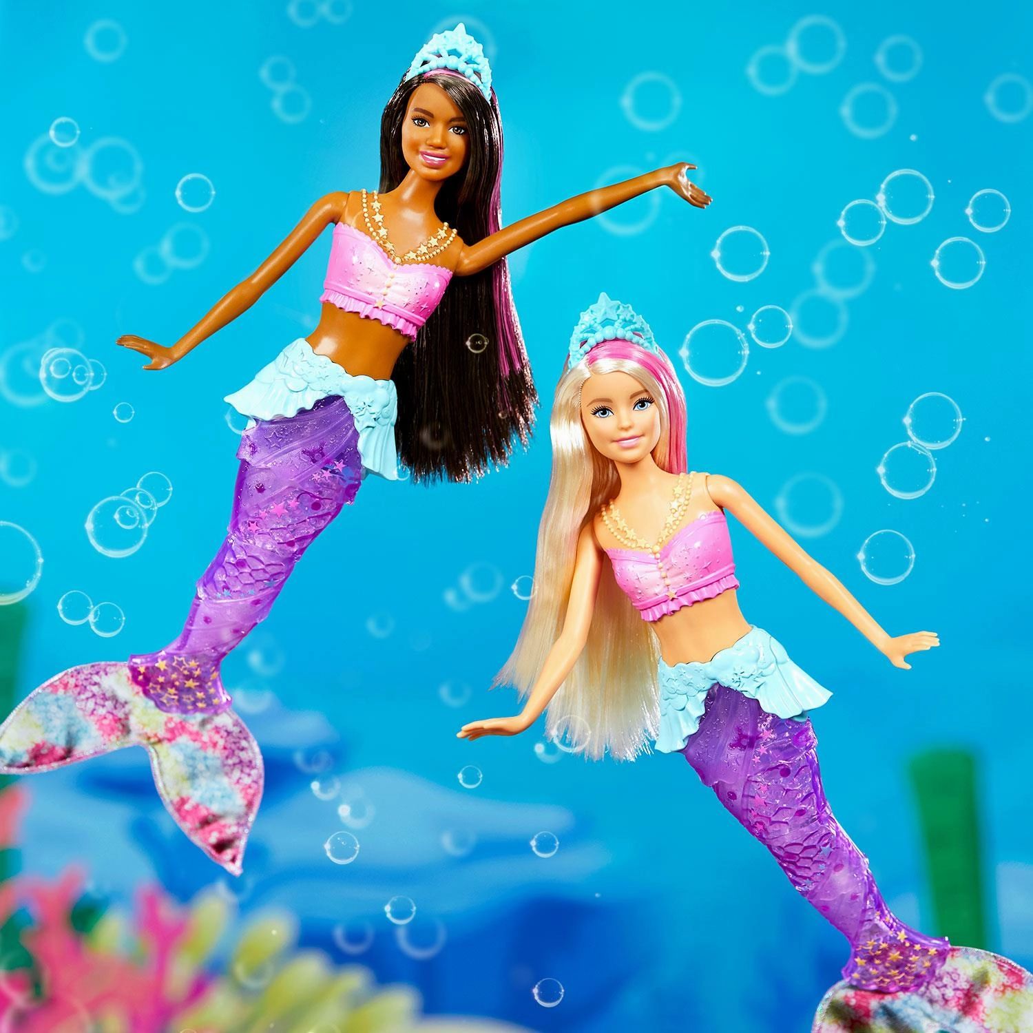 Barbie® Dreamtopia Sparkle Lights Mermaid With Blonde Pink Hair, Approx 12 Inch