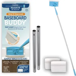 Baseboard Buddy – Baseboard & Molding Cleaning Tool! Includes 1 Baseboard Buddy and 3 Reusable Cleaning Pads, As Seen on TV