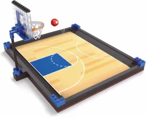 Basketball Court Building Blocks Kit, 250 PCS Micro Bricks Sports Arena Set with Hoop, Scoreboard & Player Figures, Compatible with Major Brands, Gift for Adults & Kids Ages 6-12  (Style 2)