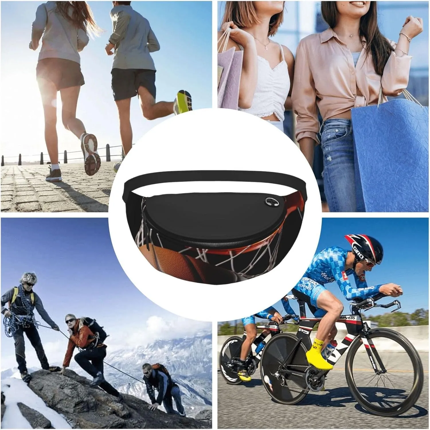 Basketball Fanny Pack for Man Women Waist Bag Adjustable Belt Casual Chest Bag Bum Bags for Travel Sports Running Hiking Waist Packs