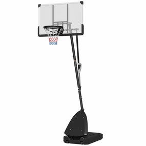 Basketball Hoop Outdoor, 5-10ft Portable Basketball Goal with 44" Shatterproof Backboard, Rebound System, Wheels