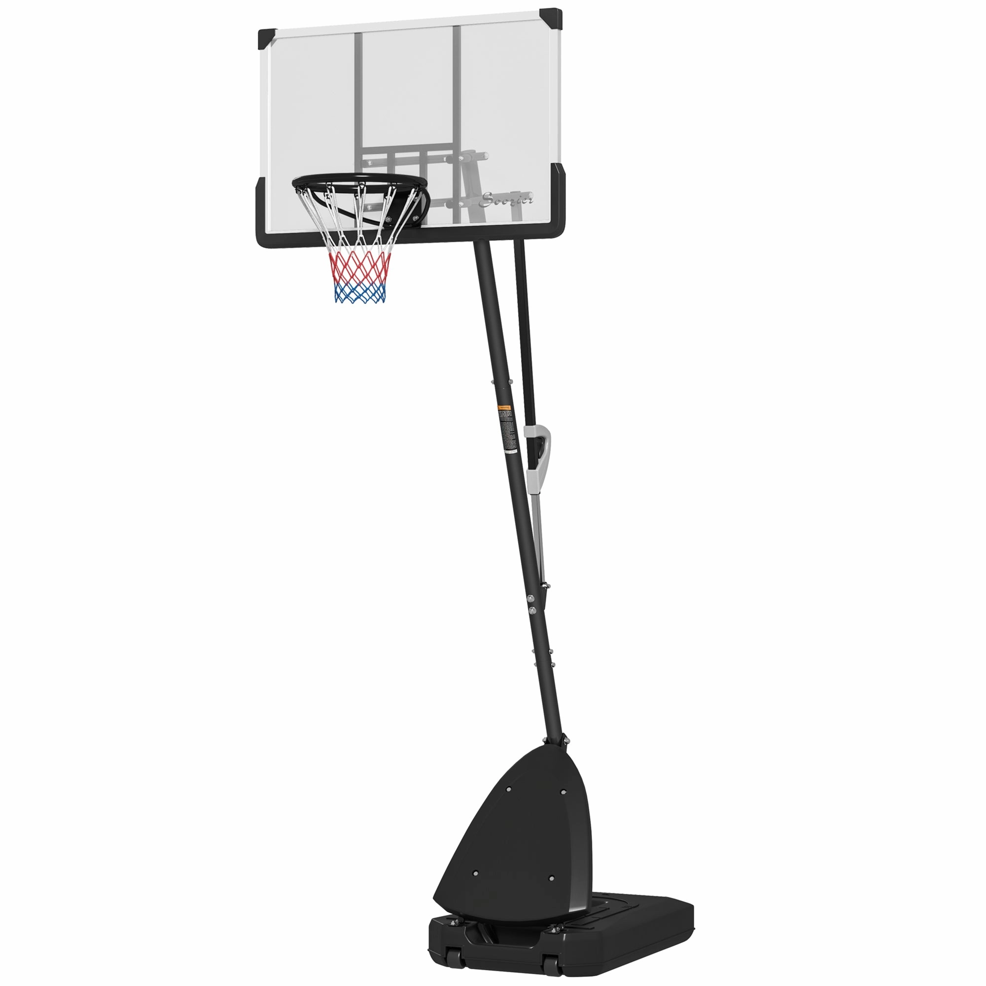 Basketball Hoop Outdoor, 5-10ft Portable Basketball Goal with 44" Shatterproof Backboard, Rebound System, Wheels