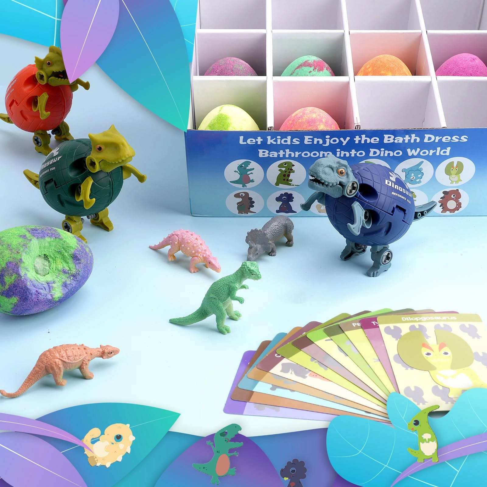 Bath Bombs for Kids with Inside Surprise, 16 Pack Dinosaur Toys for Kids 3 4 5 6 7 8 9 Year, Dinosaur Bath Bombs, Bath Toys, Kids Bath Bombs