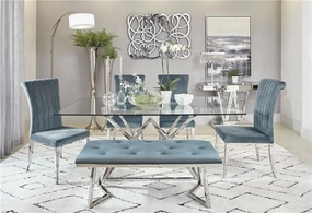 Beaufort 6-piece Dining Set Dark Grey and Chrome - 109451-S6