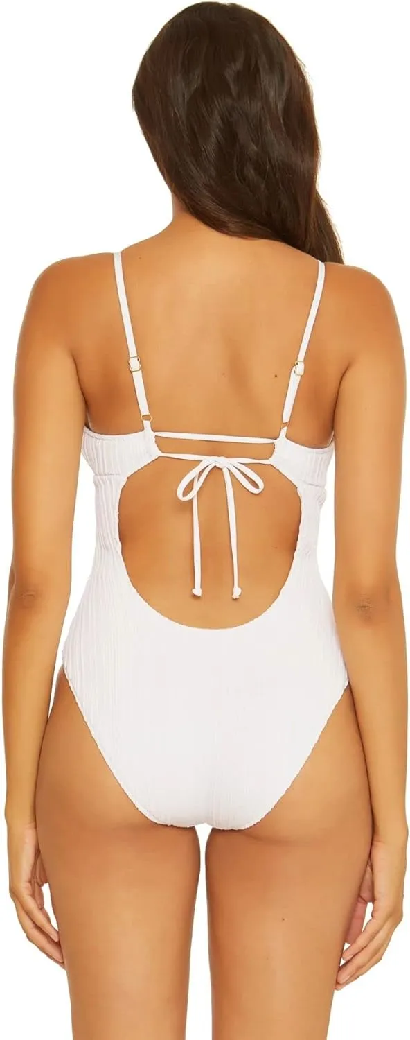 BECCA Women's Standard Moon Ridge One Piece Swimsuit, Plunging V-Neckline, Bathing Suits