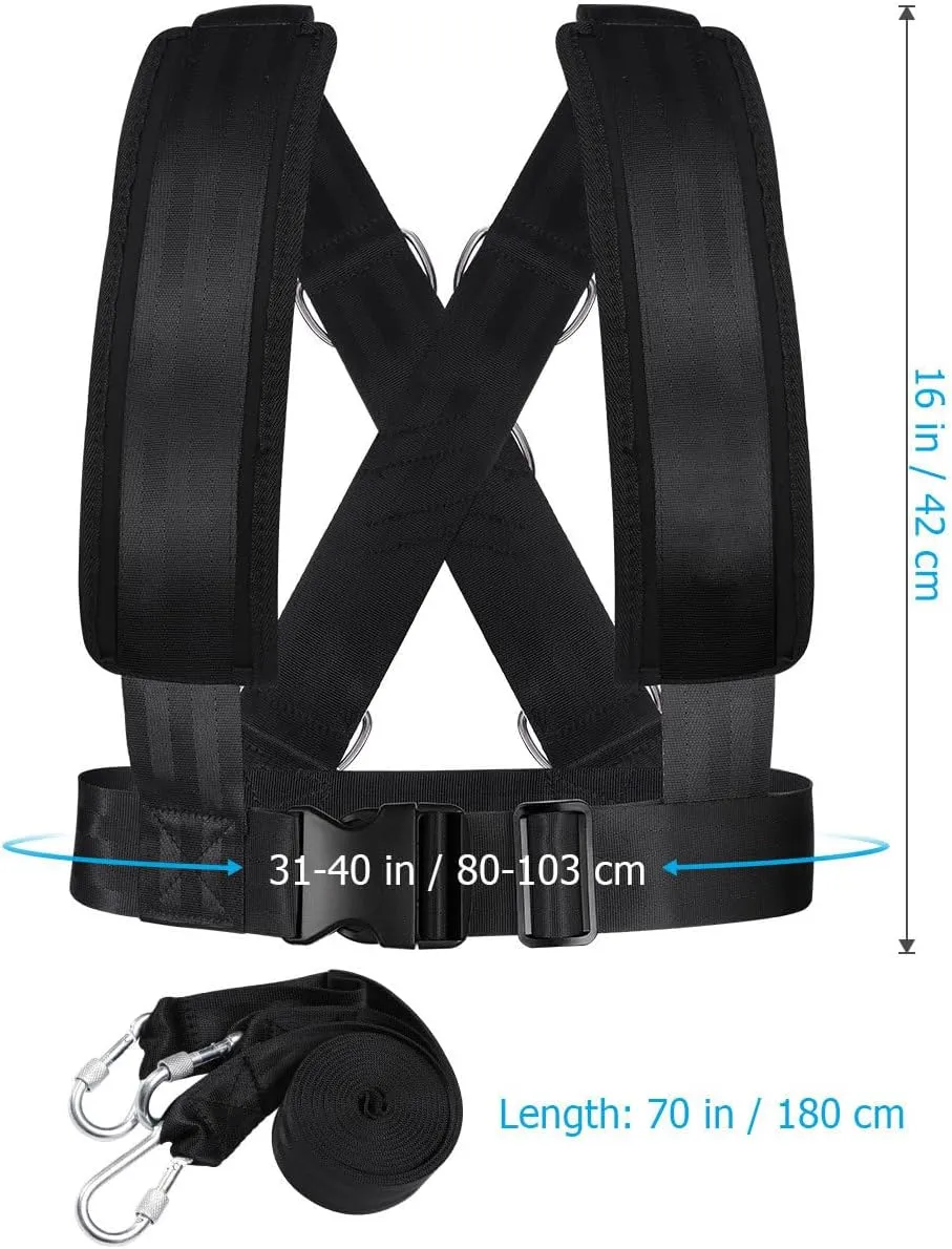 BESPORTBLE Sled Harness: Fitness Sled Harness Sled Harness for Pulling Exercise Trainer with Pull Strap for Resistance Training, Adjustable Shoulder Strap