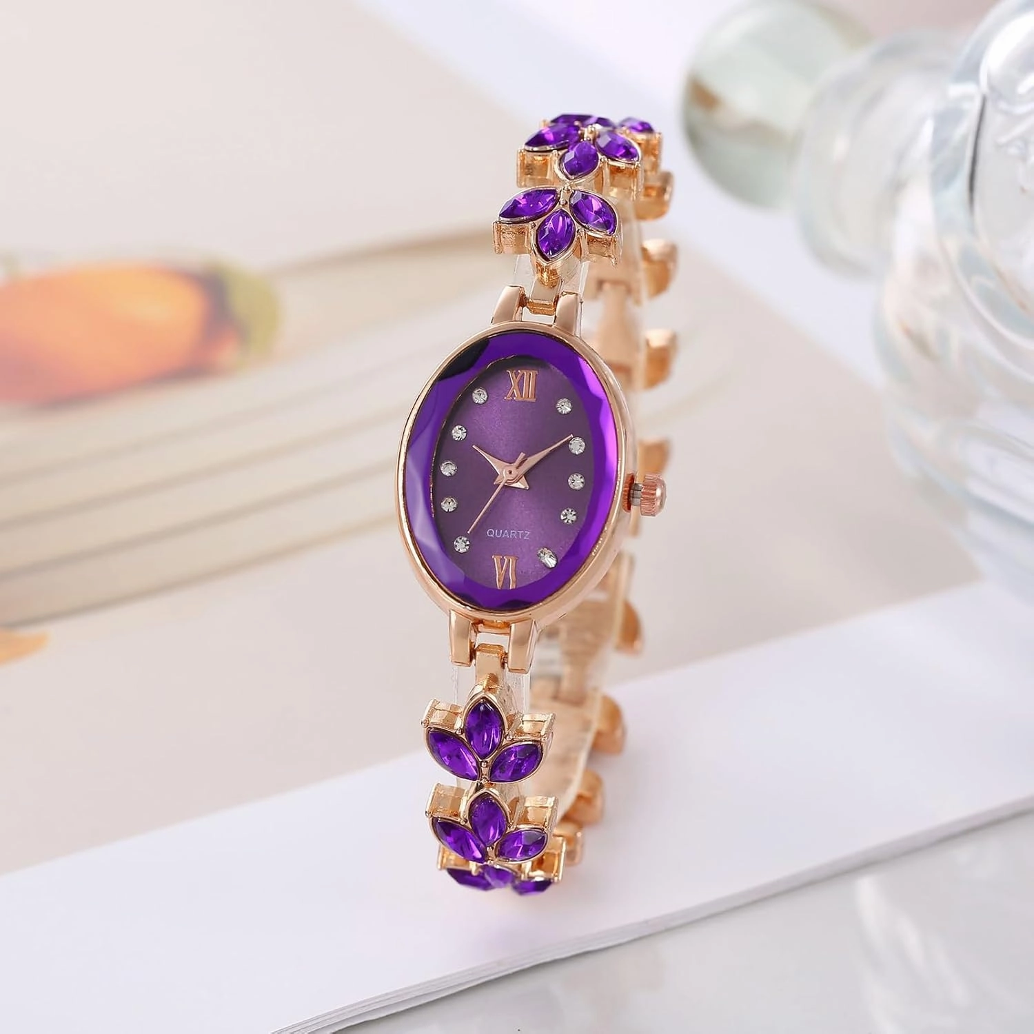 BESTKANG Women's Watch Luxury Petal Casual Bracelet Watch Simulated Quartz Watches for Women