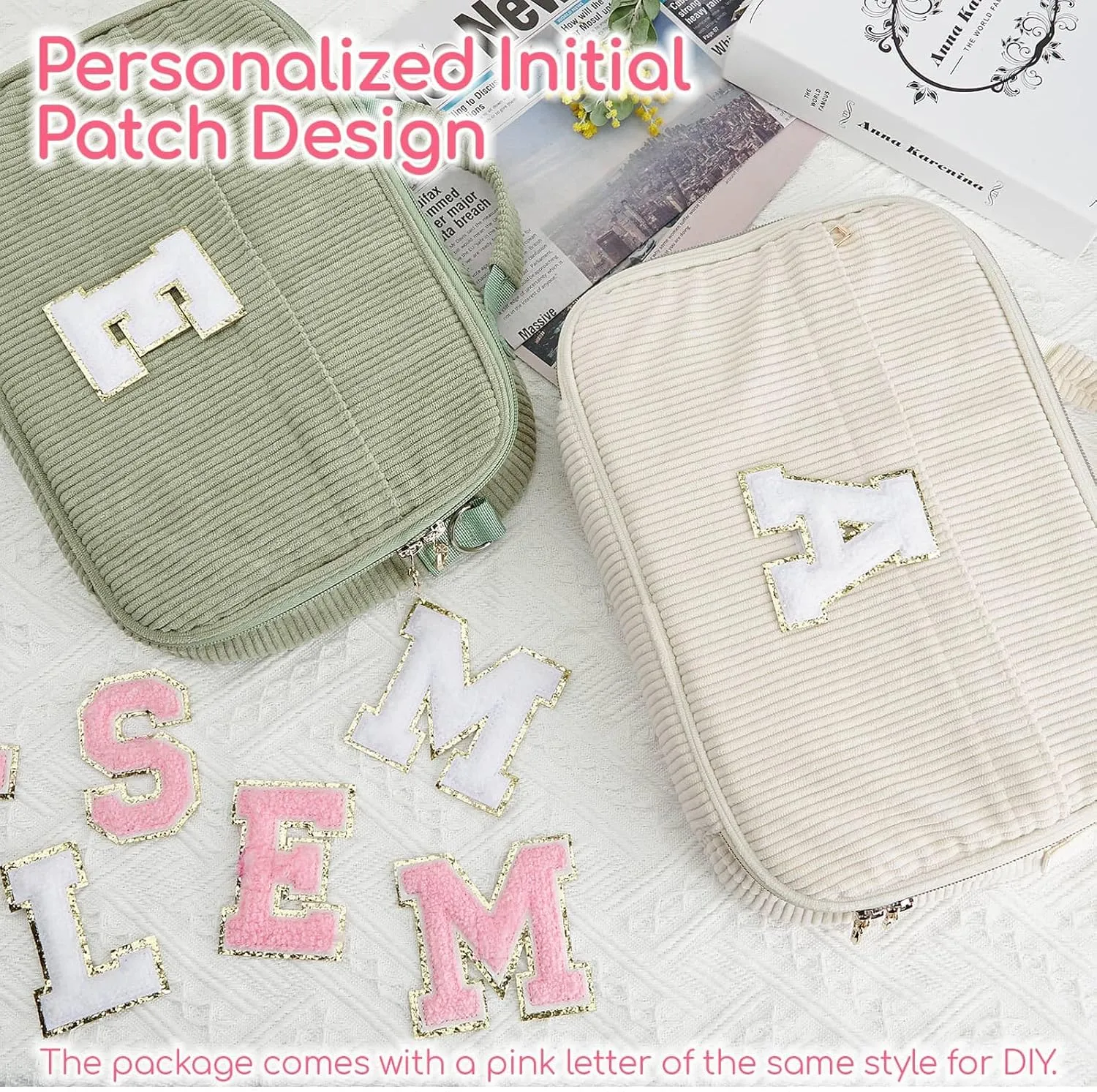 Bible Covers for Women, Initial Personalized Bible Carrying Case, Large Bible Study Bag, Bible Accessories for Girls