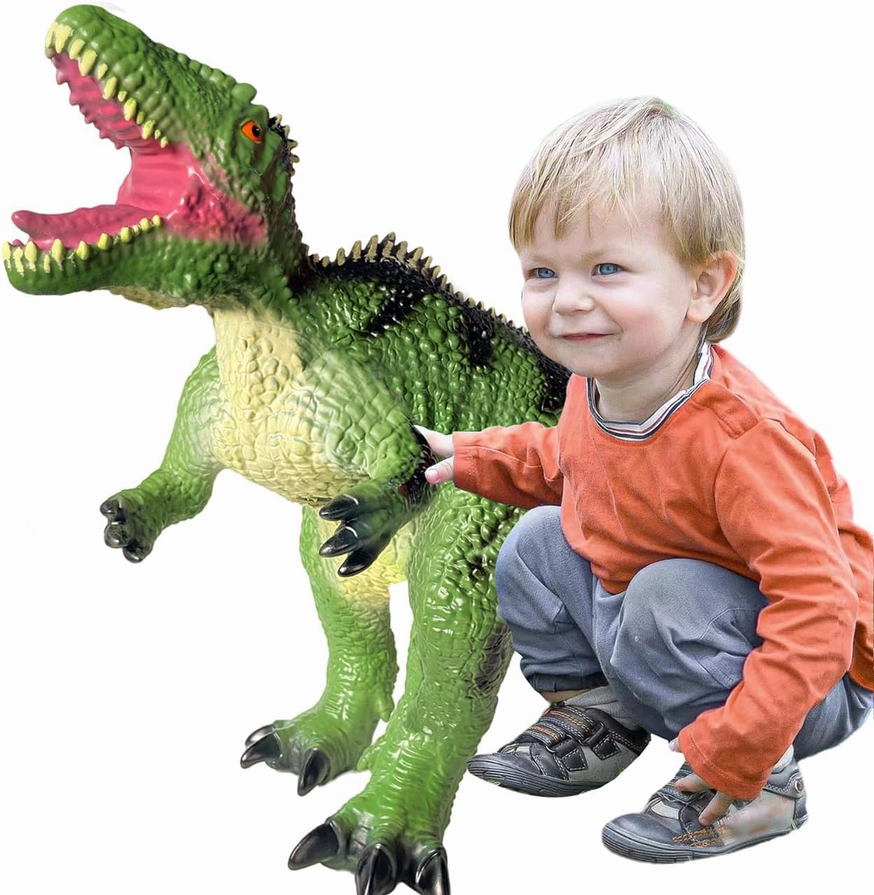 Big Dinosaur Toys for Boys, 29 inch Large Giganotosaurus Toys, Giant Inflatable Dinosaur Toys for Kids 3-5, Toddler Jumbo Dinosaur Birthday Gifts, Dinosaur Party Favors