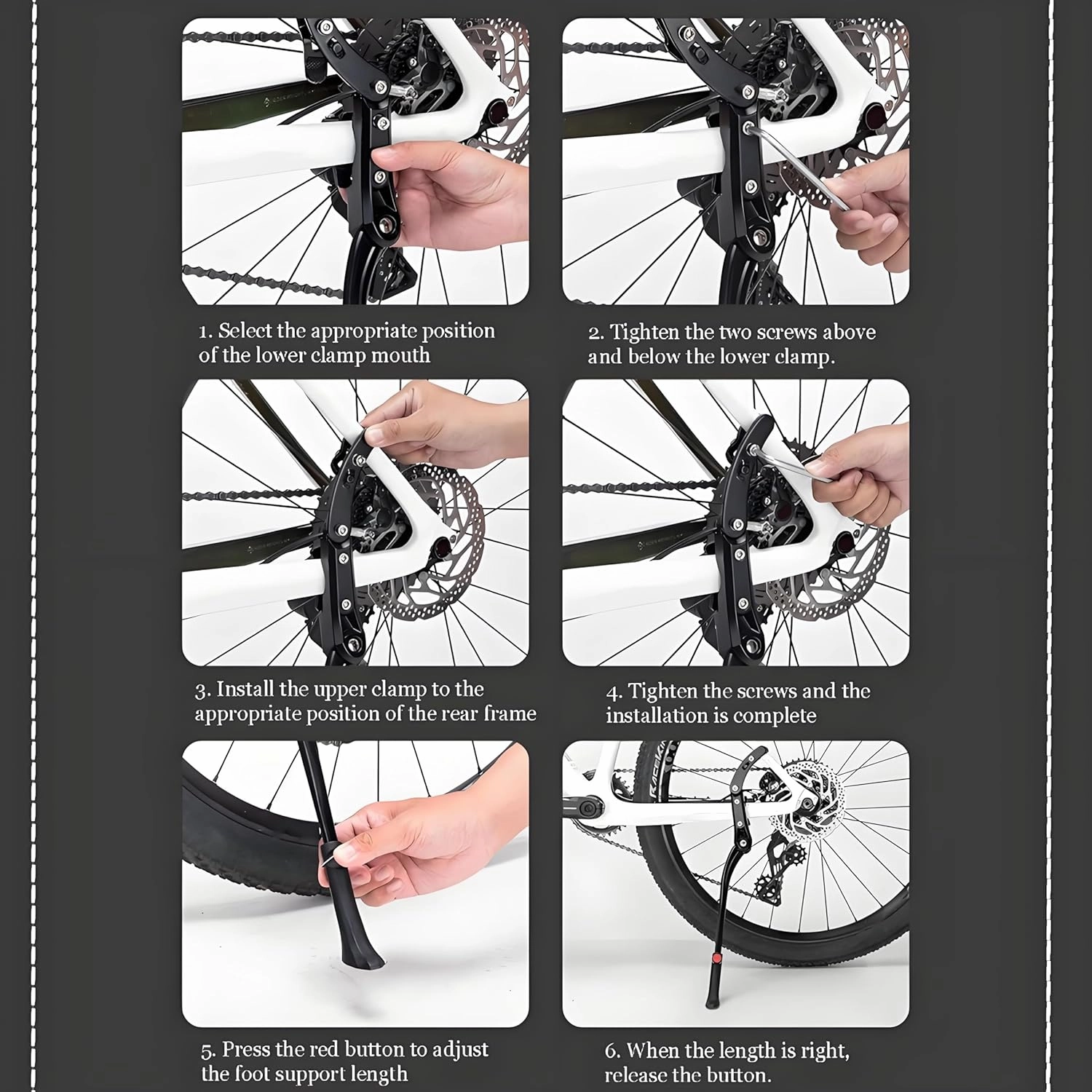Bike Kickstand for Cervelo Aspero, Adjustable Kickstand Foot Side Stand Support, Aluminum Rear Side Bicycle Stand for Bike with Non-Slip Rubber Foot, B