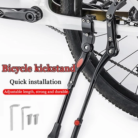 Bike Kickstand for Orbea Urrun30 Vibe H30 Wild Wild FS Wild HT, Adjustable Kickstand Foot Side Stand Support, Aluminum Rear Side Bicycle Stand for Bike with Non-Slip Rubber Foot, B