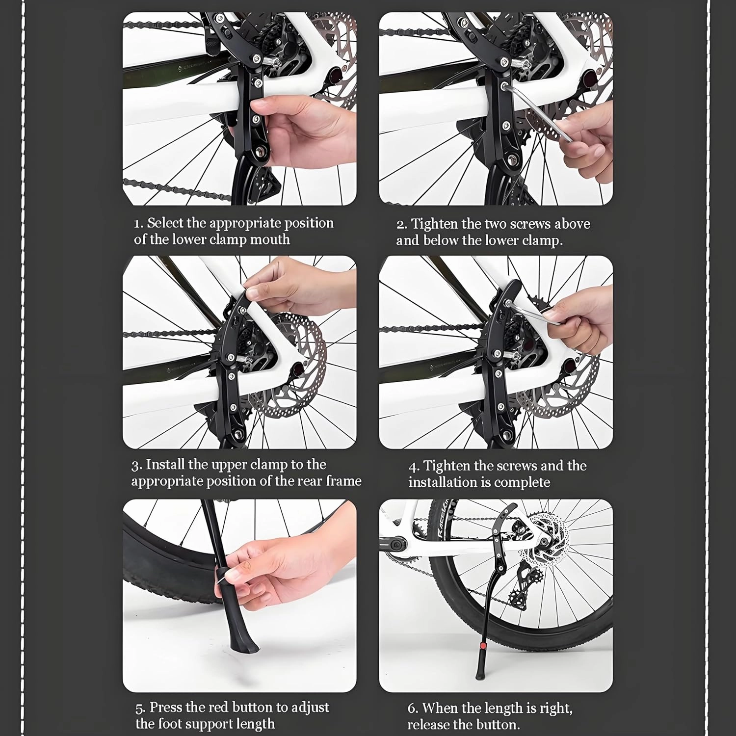 Bike Kickstand for Orbea Urrun30 Vibe H30 Wild Wild FS Wild HT, Adjustable Kickstand Foot Side Stand Support, Aluminum Rear Side Bicycle Stand for Bike with Non-Slip Rubber Foot, B