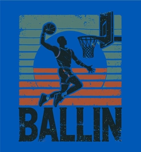 Bioworld Ballin Slam Dunk Adult Long Sleeve Hoodie