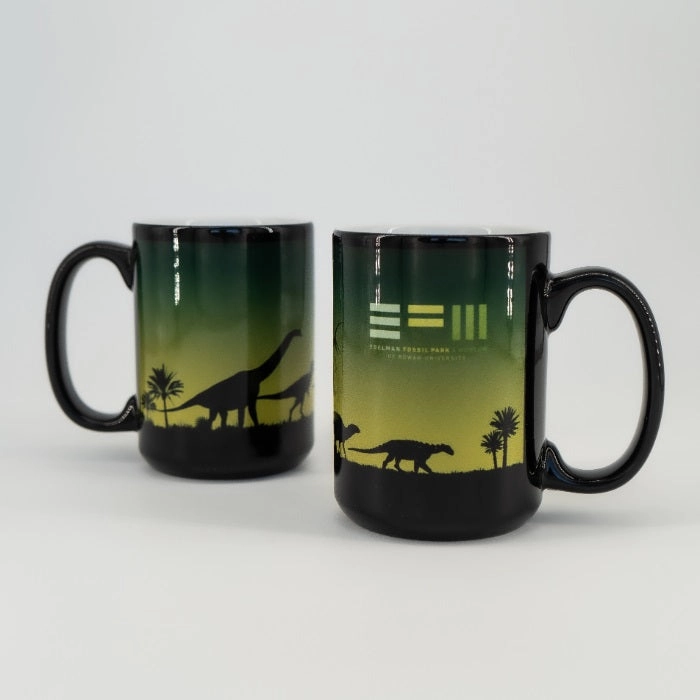 Black Silhouette Dinosaur Mug