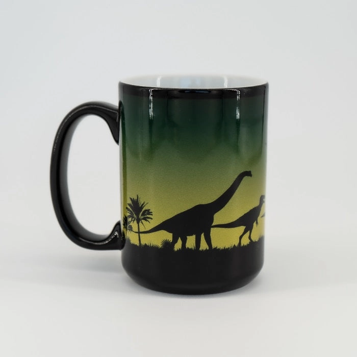 Black Silhouette Dinosaur Mug