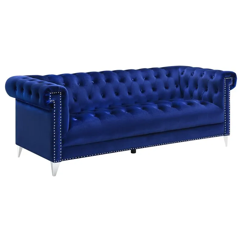 Bleker 2-piece Upholstered Tuxedo Arm Tufted Sofa Set Blue - 509481-S2