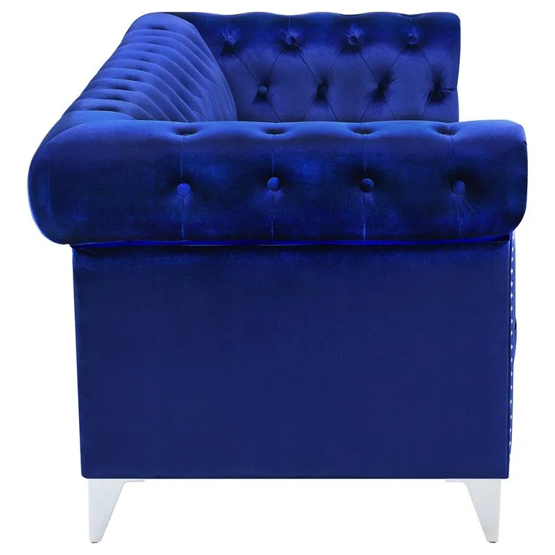Bleker 2-piece Upholstered Tuxedo Arm Tufted Sofa Set Blue - 509481-S2