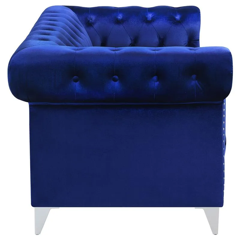 Bleker 2-piece Upholstered Tuxedo Arm Tufted Sofa Set Blue - 509481-S2