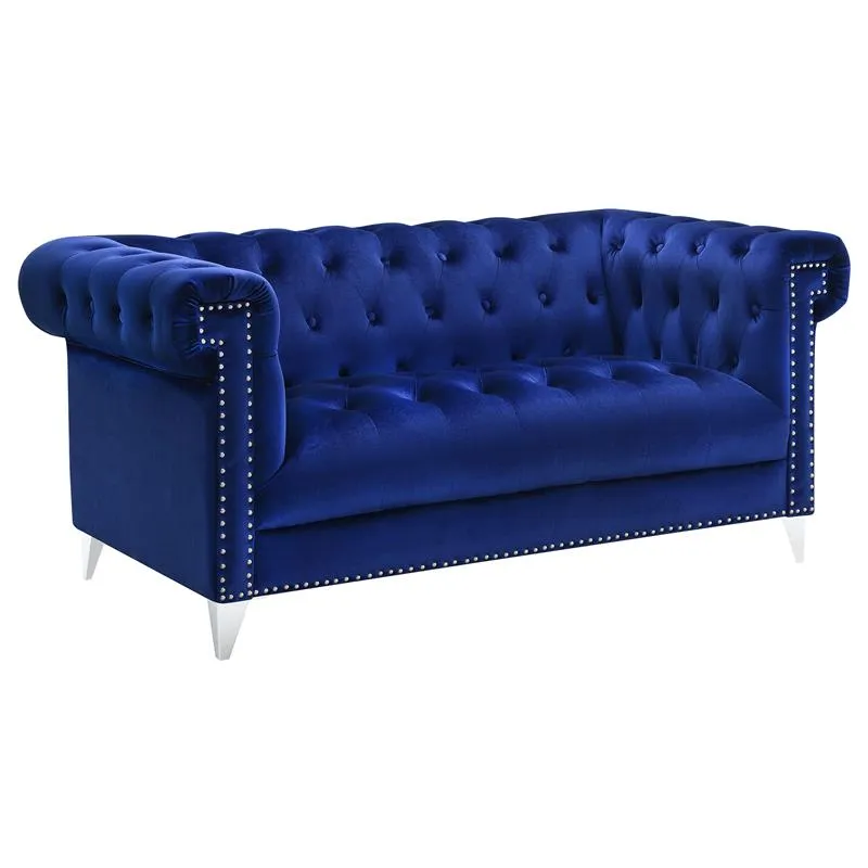 Bleker 2-piece Upholstered Tuxedo Arm Tufted Sofa Set Blue - 509481-S2