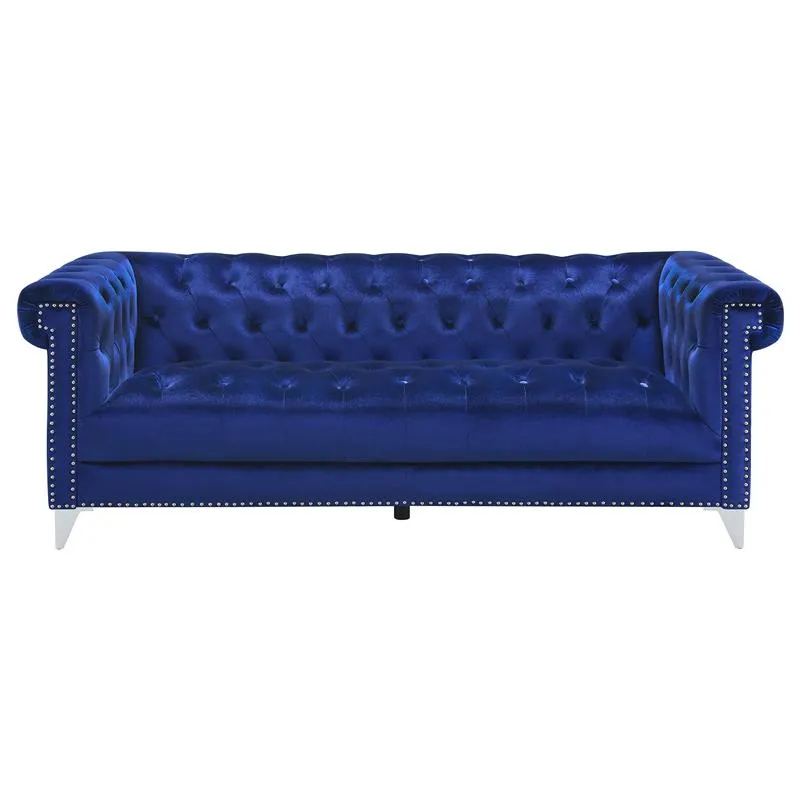Bleker 2-piece Upholstered Tuxedo Arm Tufted Sofa Set Blue - 509481-S2