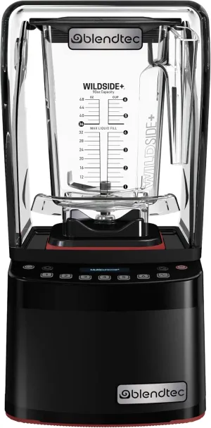 Blendtec Stealth X 885 - Brushless Commercial-Grade Blender with Sound Enclosure - Wildside   and FourSide Jar with Soft Lid - Black