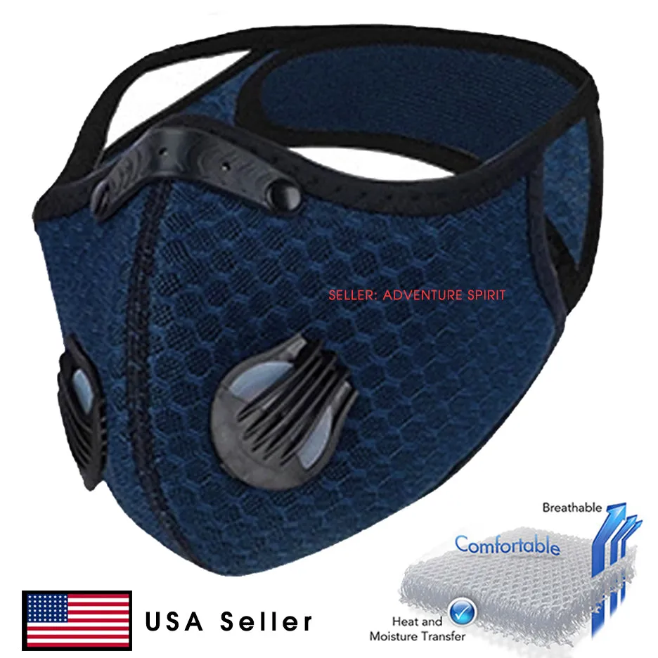 Blockade Navy Blue Protective Mask 3D Mesh Reusable with Filter