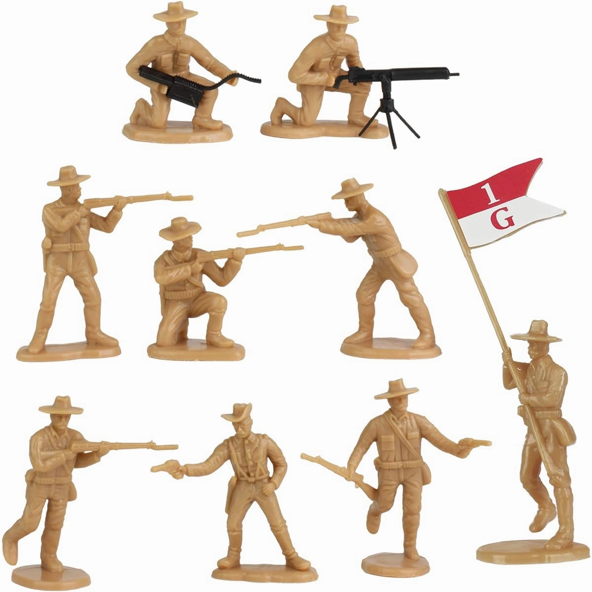 BMC San Juan Hill Rough Riders - Plastic Army Men Playset, Boxed, 102 Pieces