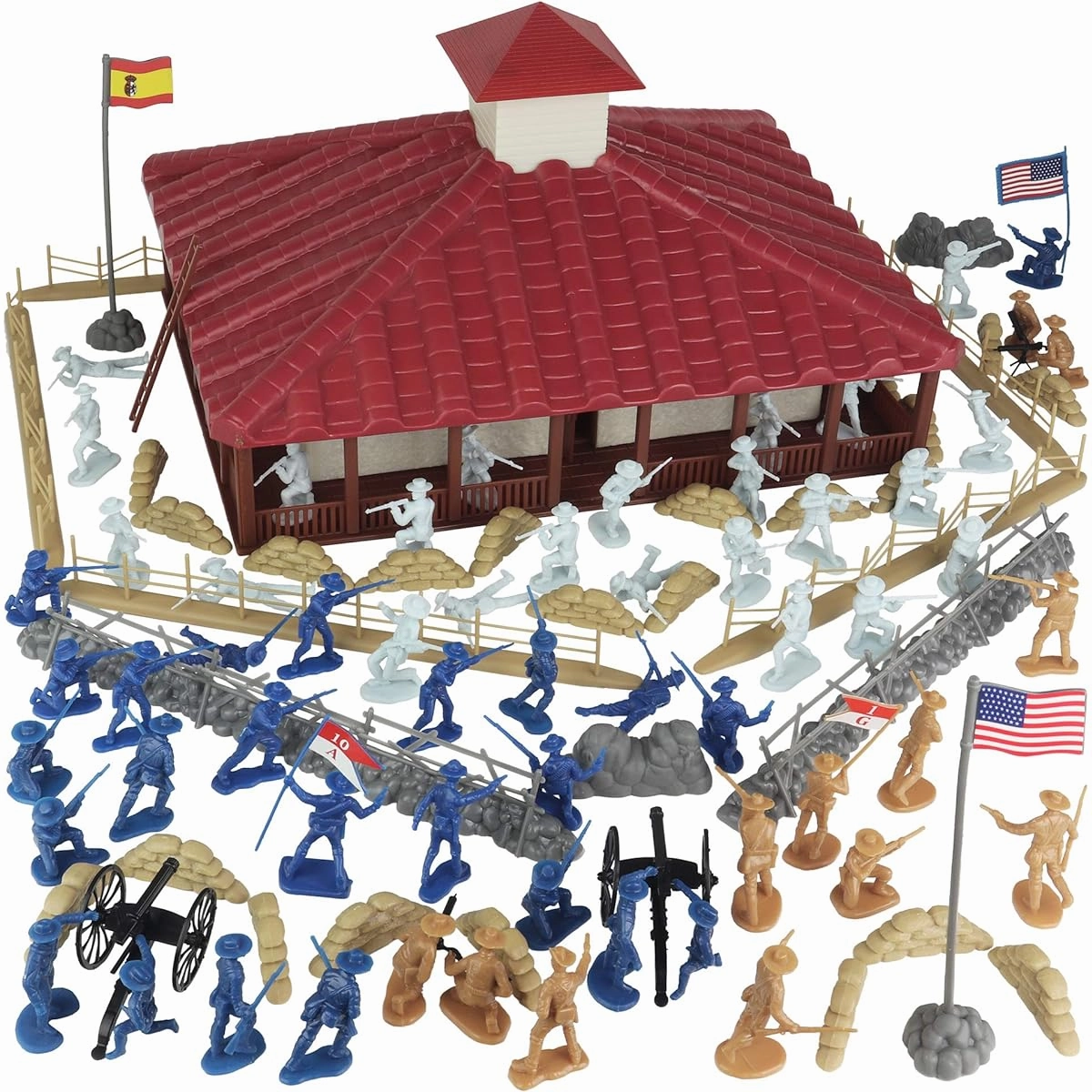 BMC San Juan Hill Rough Riders - Plastic Army Men Playset, Boxed, 102 Pieces