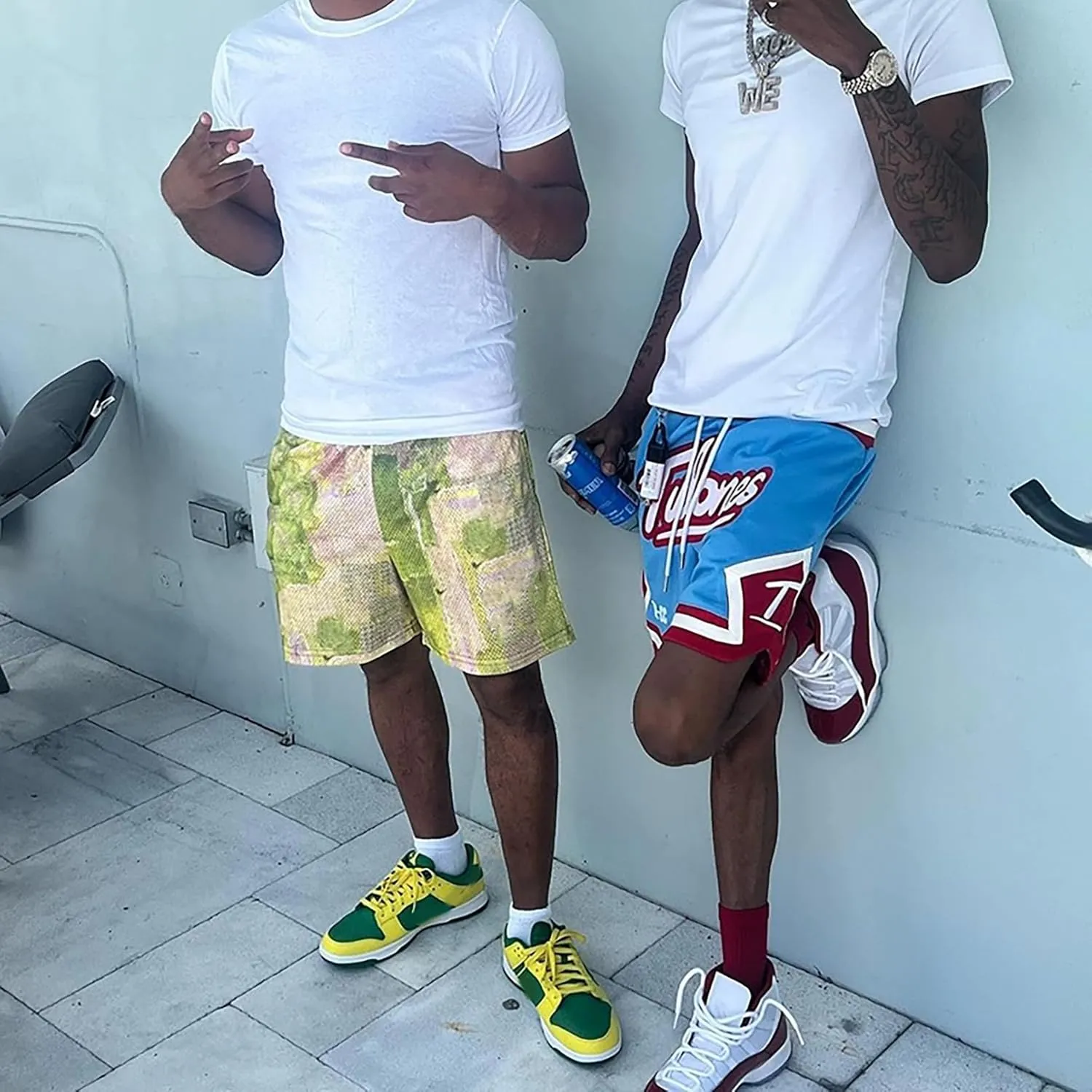 BOOMLEMON Mens Mesh Graphic Print Shorts Casual Workout Cool Shorts Gym Basketball Running Short Pants