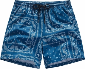 BOOMLEMON Men's Retro Paisley Shorts Mesh Print Casual Beach Shorts Athletic Gym Workout Running Short Pants
