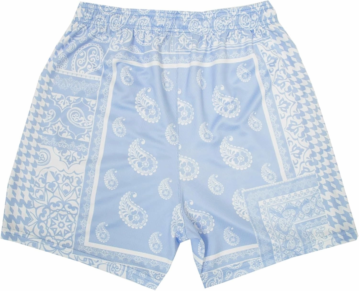 BOOMLEMON Men's Retro Paisley Shorts Mesh Print Casual Beach Shorts Athletic Gym Workout Running Short Pants