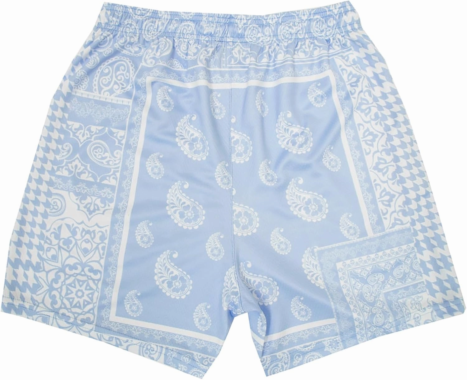 BOOMLEMON Men's Retro Paisley Shorts Mesh Print Casual Beach Shorts Athletic Gym Workout Running Short Pants