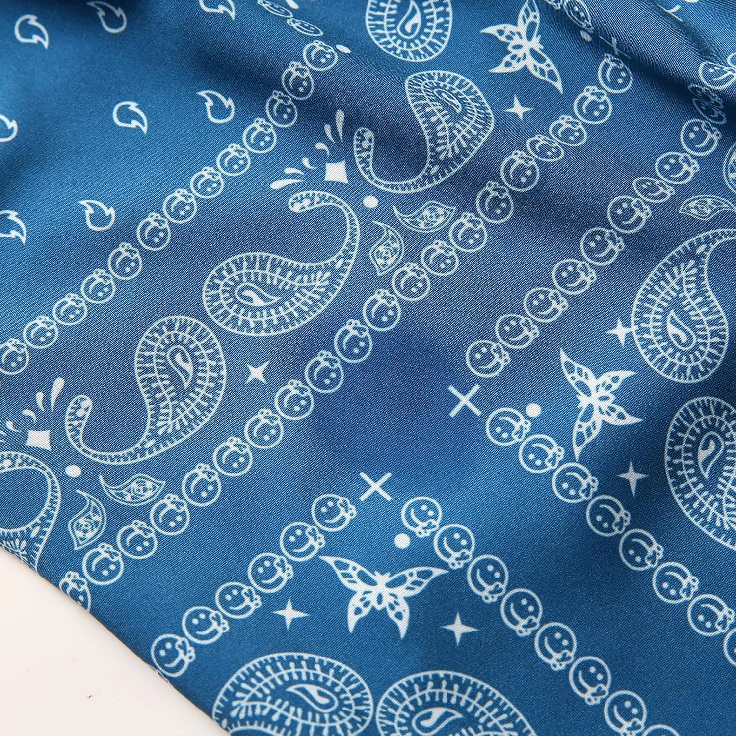 BOOMLEMON Men's Retro Paisley Shorts Mesh Print Casual Beach Shorts Athletic Gym Workout Running Short Pants