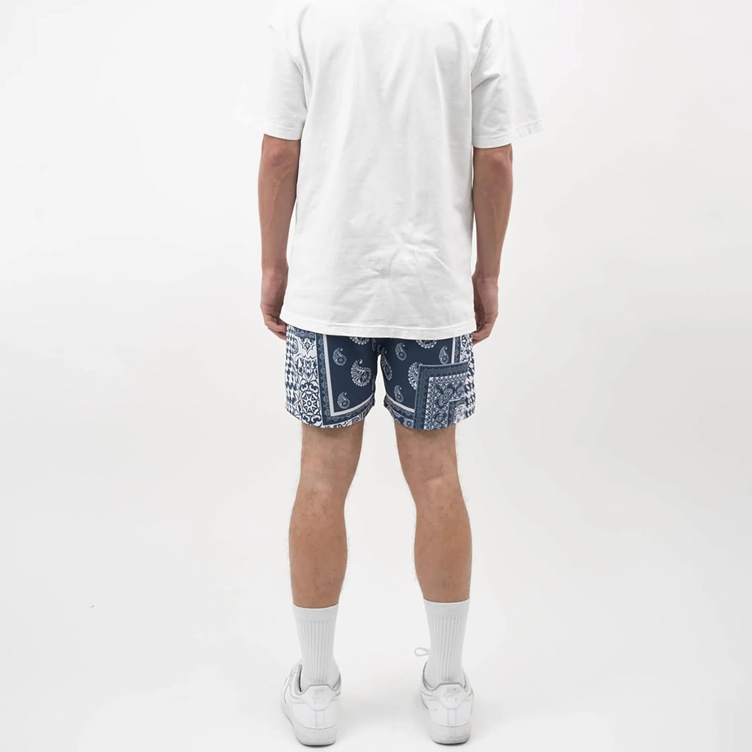 BOOMLEMON Men's Retro Paisley Shorts Mesh Print Casual Beach Shorts Athletic Gym Workout Running Short Pants